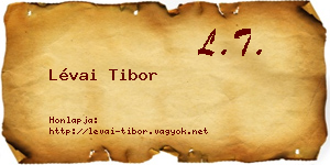 Lévai Tibor névjegykártya